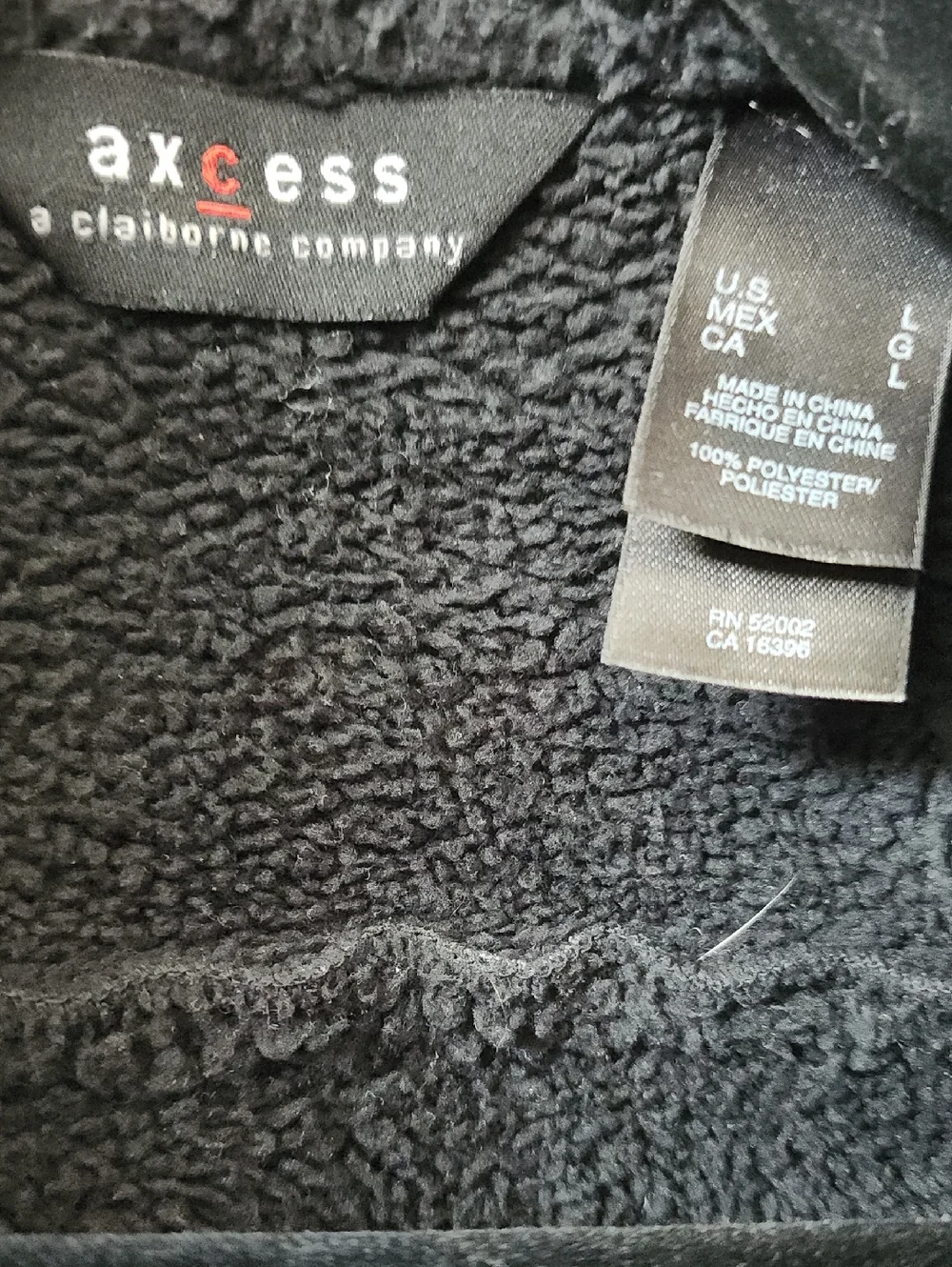 Claiborne Black Faux Sherpa Lined Jacket